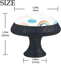 Modello di nuvole blu arcobaleno colorato Pomelli per Porta Set di 4 Pomelli per Mobili Manopole per Cassetti Cucina Armadio Vetro