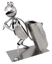 Brubaker portabottiglia Vino Porta Bottiglia di Vino Rana Fogliame - Decorazione Oggetto Metallico - portabottiglia - con Biglietto di Auguri per Regalo di Vino