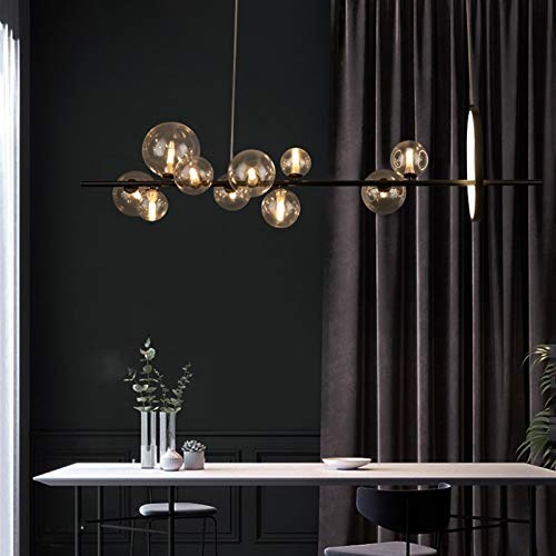 Lampada A Sospensione A LED Lampada A Sospensione Per Sala Da Pranzo Luce Da Soffitto In Vetro Oro Aste In Metallo Nero Vetro 1 Fiamma 7w 806lm Bianco Caldo D 40 Cm 82382352