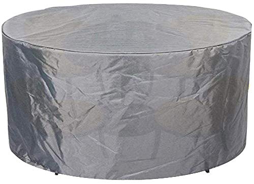 QIANC Copertura Tavolo Esterno,Copertura Tavolo Giardino Esterno,Impermeabile Traspirante Coperture per Giardino Rettangolari, per Divani e Sedie,Ø130x71cm(51.2DIAx28H)-Silver