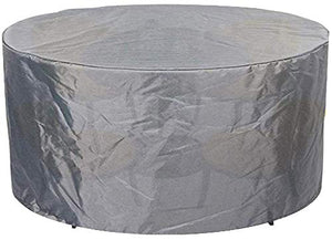 QIANC Copertura Tavolo Esterno,Copertura Tavolo Giardino Esterno,Impermeabile Traspirante Coperture per Giardino Rettangolari, per Divani e Sedie,Ø130x71cm(51.2DIAx28H)-Silver