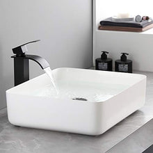CECIPA Rubinetto Bagno Lavabo Alto con Maniglia Singola, Miscelatore Rubinetto Bagno Cascata con Acqua Calda e Fredda, Installato Accanto al Bacino, non in Alto, 252 * 45 * 45 mm Nero
