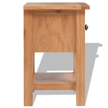 BIGTO Comodino con 1 cassetti in legno di rovere massello comodini per camere da letto 36 x 30 x 47 cm