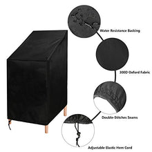 Copertura per sedia da giardino, impermeabile, antivento, anti-UV 210D, tessuto Oxford, resistente agli strappi, per sedie impilabili, protezione per mobili da esterni