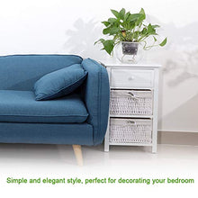 1 PZ Camere da Comodino Supporto 2 Tiers 1 Cassetto Camera da Letto Organizzatore Cabinet Canestro Cestino (Bianca)
