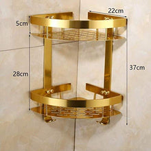 WDGNY mensola da bagno mensola da doccia pensile spazio in alluminio mensole angolari a parete triangolare box doccia cestino per bagno 2 ripiani 20,6 x 40,5 cm 0910