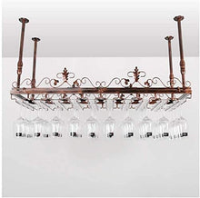 MFLASMF European Upside Down Wine Glass Rack Hanging, Bar Wine Glass Rack Wine Glass Rack,Wine Rack, High Rack, Bar Wine Rack (Color : Brown, Size : 80 * 35cm)