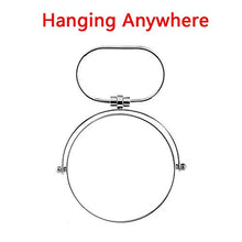Specchio per trucco girevole ingrandimento fronte/retro 1X/3X da 7 pollici con supporti pivot a 360°, specchio per appendere pieghevole pieghevole cromato per camera da letto e bagno, argento