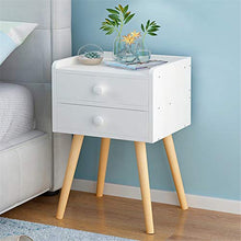 Comodino Moderno con tavoletta Laterale, Comodino da Notte, Gambe Piccole, cassetto in Legno, Giallo e Bianco 33 * 29 * 54cm Bianco