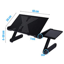 Supporto PC Portatile Pieghevole Tavolino per Laptop Tavolino Portatile da Letto Supporto Notebook Alluminio con Fori di Ventilazione & Piattaforma Porta Mouse (003)