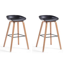 bdb moderno bar sgabello senza schienale cucina contatore set di 2 pezzi PP cuscini mobili (colore : nero, dimensioni: altezza seduta: 64 cm)