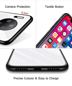 Suhctup Compatibile con HuHuawei Mate 20 Lite Custodia Protettiva in Vetro Temperato 9H + Cornice Paraurti in TPU Silicone Morbido Assorbimento Degli Urti a 360 Gradi Protezione -Pittura