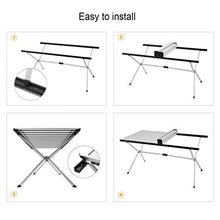 HYJBGGH Tavolo Pieghevole da Campeggio in Alluminio Tavolo da Picnic Tavolo da Giardino per Cucinare All'aperto, Viaggiare con Lo Zaino in Spalla (Color : Silver, Size : 146 * 80 * 70cm)