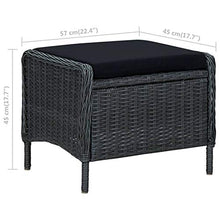 Tidyard Poltrona Relax con Poggiapiedi,Lettino da Giardino Reclinabile in Polyrattan,Sedia da Giardino con Cuscini,Braccioli e Schienale,57 x 88 x 100 cm,Grigio Scuro
