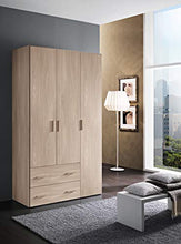 InHouse srls Armadio in Legno, 3 Ante + 2 cassetti, Color Olmo Frida, Mis. H 211 x L 123,1 x P 53,3 cm
