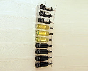 Slato Portabottiglie Porta Bottiglie da Vino a Muro in plexiglass Trasparente Perla per 10 Bottiglie
