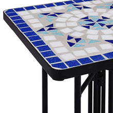 Tidyard Tavolino da Giardino Quadrato Mosaico in Ceramica,Tavolino da Caffe Esterno,Tavolino da Balcone,Tavolino da Appoggio,Tavolino Portavaso,Tavolino Portapiante,Tavolino Portafiori 35x35x56 cm