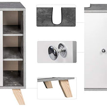 EUGAD Mobiletto Sottolavabo Sottolavello Armadietto sotto Lavandino per Bagno con Anta in Legno 0119WY