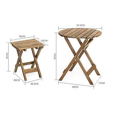 Attrezzatura domestica Tavolo pieghevole Tavoli da giardino Tavolo da pranzo Piccolo rotondo basso e sedie Set per campeggio all'aperto Tavolo da pranzo pieghevole in legno portatile (Dimensioni: #