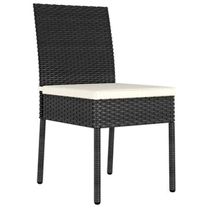 FAMIROSA Set da Pranzo da Giardino 7 pz in Polyrattan Nero-5696