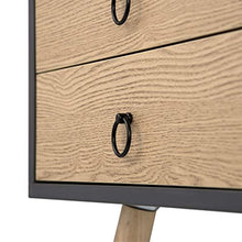 EUGAD Comodino da Letto con Due Cassetti Tavolino Grigio Moderno Comodino Piccolo da Camera Gambe in Legno Massello 0062ZZ