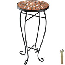 TecTake 800571 - Tavolino da Balcone, Piano del Tavolo in Mosaico di Pietra, Slanciate Gambe arcuate - Disponibile in Diversi Colori (Terra | No. 402768)