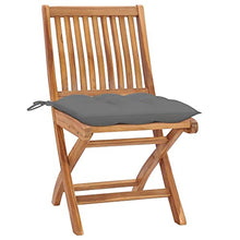 vidaXL Sedie da Giardino 2 pz con Cuscini Grigi in Massello di Teak