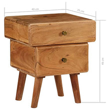 vidaXL Legno Massello di Acacia Comodino Mobiletto Tavolino Notte Cassettiera