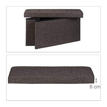 Relaxdays 10019048_93 Pouf con Contenitore XL, con Coperchio, Panca Pieghevole, Sgabello Poggiapiedi, 36x76x38 cm, Marrone