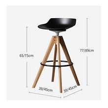 Sgabello da bar LF alla moda, creativo, per la casa, con schienale alto, girevole, ideale per la colazione, ristorante e la semplicità (colore: bianco, dimensioni: 65 cm)