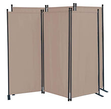 QUICK STAR 2 Pezzi Paravento da Giardino 170 x 165 cm 3 parti pieghevole Divisorio in Tessuto Balcone Protezione della Privacy Beige