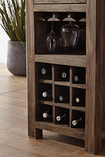 MASSIVMOEBEL24.DE Nature Grey #51 Portabottiglie in Legno di sheesham - Oliato/Grigio 50x36x180