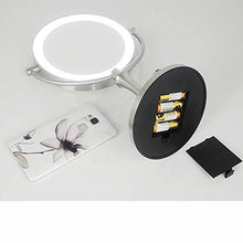 Specchio per Il Trucco Ha Condotto La Luce 3 Volte Ingrandimento Wireless Rotondo su Due Lati con Luce E Lente d'Ingrandimento Specchio per Il Trucco Illuminato per Comò da Bagno