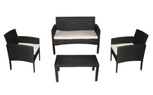 Bagno Italia Arredo Divano poltrone tavolino Set Giardino Nero o Marrone Rattan Cuscini Bianchi Impermeabili I