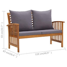 Tidyard Panca da Esterni, Panchina da Giardino con Braccioli in Legno massello di Acacia,Arredi da Esterno,119 x 67 x 83 cm