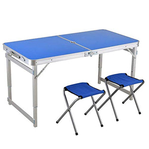 AWJ Tavolo Pieghevole Pieghevole Tavolo da Campeggio con Set di 2 sedie - Tavolo in Alluminio Regolabile in Altezza per Escursioni in Campeggio e Picnic all'aperto
