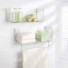 hhkty Set da 2 Pezzi di mensole a Parete □ Deposito a Muro for cucine, bagni, Locali Locali e Altro □ Scaffalatura del Bagno con Asciugamani □ Argento Opaco (Color : Satin)