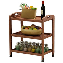 &ripiano di stoccaggio Scaffalature in legno massello Home Soggiorno Cucina Hot Pot Rack a tre livelli con ruote Scaffale di finitura (Color : 60 * 32 * 73cm)