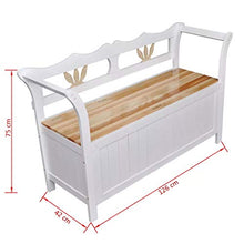 GOTOTOP Baule da Giardino Impermeabile,Cassapanca per Esterni,Panchina con i Braccioli Curvi, Lavorati a Mano, Legno massello di Abete, Compensato,126 x 42 x 75 cm