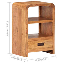 Wakects Comodino con 1 cassetto, design industriale, 40 x 30 x 60 cm, in legno di acacia massiccio, finitura in palissandro