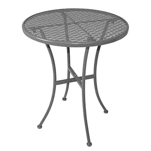 Bolero gg703 Bistro tavolo rotondo in acciaio, motivo, colore: grigio