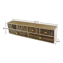 HoitoDeals - Cassettiera a 6 cassetti effetto legno con manici in ciottoli, autoportante o a parete