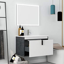Set di Mobiletti Specchio e Lavabo Mobile da Bagno Intelligente Combinato Multi-Layer Cabinet per lavabo Senza Vernice in Legno Cabinet per Bagno Combinato (Color : White, Size : 47x81x40cm)