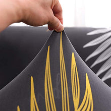 WONGS BEDDING Fodera per Divano con Stampa Foglie per Poliestere Morbido a 1 Pezzo a 2 posti con Rivestimento Inferiore Elastico Fodera per Divano Protezione Universale per mobili (Foglie 145-185cm)