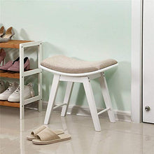 EXCLVEA Sedile per Trucco per Camera da Letto Vanity Sgabello, Trucco Moderno Dressing feci con Concavo sede di Superficie, Panchina Imbottita con Gambe Rubberwood, 286lb capacità, for Camera