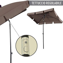 BAKAJI Ombrellone da Giardino Palo Centrale 200 x 125 cm Palo 32mm 4 Stecche Struttura Acciaio Inclinazione Regolabile Arredamento Esterno Gazebo Piscina Giardino Terrazzo Ambienti Esterni Tortora