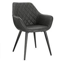 WOLTU BH251an-1 Sedia da Cucina Poltrona per Soggiorno Imbottita Estetica in Ecopelle Antracite Gambe in Metallo