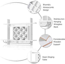JPVGIA Parete Wine Rack Organizer, Bottle Holder Glass Bar Accessori Scaffalature for 6 Bottiglie di Vino Bagagli mensola di Esposizione (Bianco)