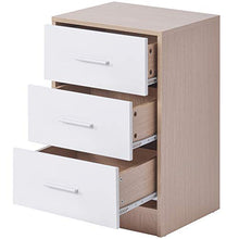 WGYDREAM Comodino Comodino Bianco con 3 Cassetti Comodino Comodino in Rovere Comodino con Maniglie in Metallo E Mobili per Camera da Letto con Corridori