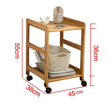 TONG HXF- Piccolo tavolino da Salotto in bambù Decorato con mobili da Salotto Balcone casa e Tavolo da Ufficio Durevole (Size : Have wheel-45 * 38 * 55cm)